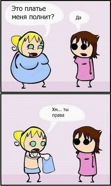 платье полнит